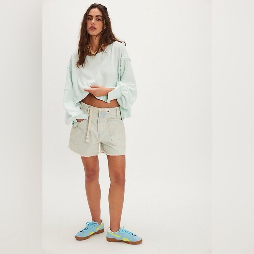New Free People We The Free Moxie Barrel Shorts - Picture 3 of 13
